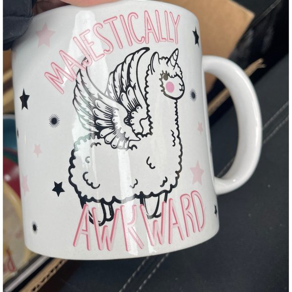 Majestically Awkward Rue Decor Flying Unicorn LLama Lrg Gift Coffee Tea Mug 4.5” - Picture 1 of 5